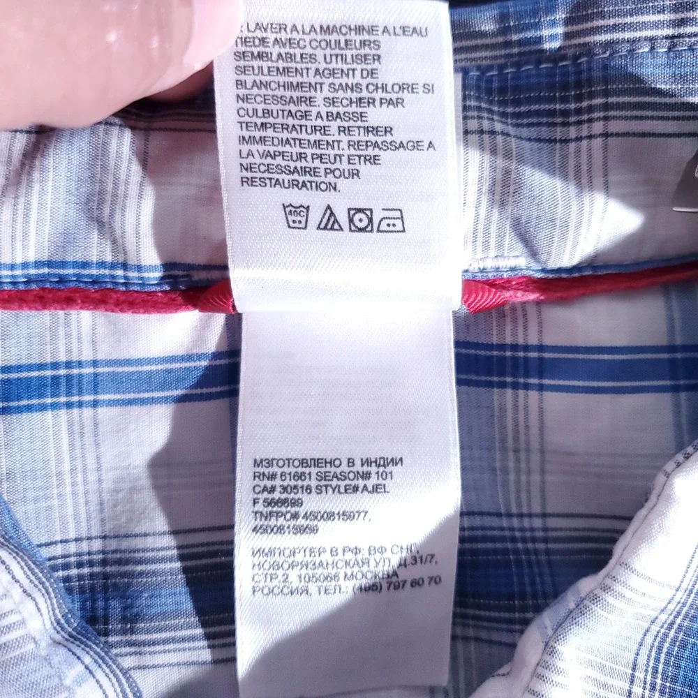 The North Face Button Up Shirt Mens‎ L Plaid Short Sleeve Casual Outdoor Hiking